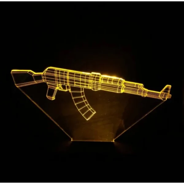 Luminária de Mesa Led 3D CSGO AK-47 Counter Strike 16 cores + controle