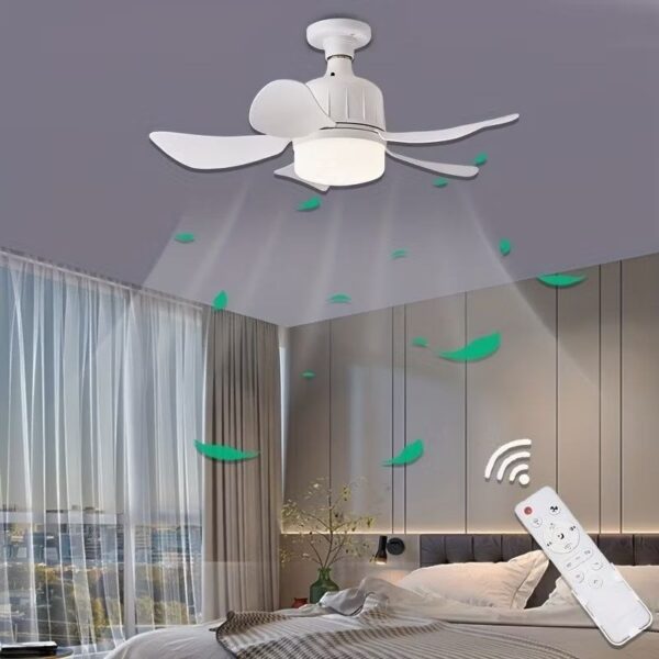 Ventilador de teto Com Luz para Pequenos Espaços (6 Hélices) Controle Remoto Bivolt LED 110V-220V